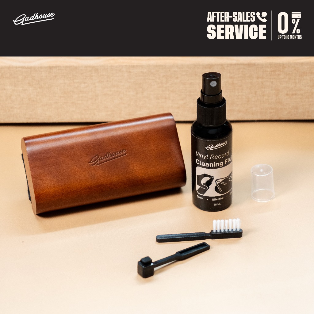 Gadhouse All-in-One Cleaning Set เซ็ตทำความสะอาดแผ่นเสียงและหัวเข็ม แปรงกำมะหยี่ไม้ระดับพรีเมียม แปรงปัดหัวเข็ม