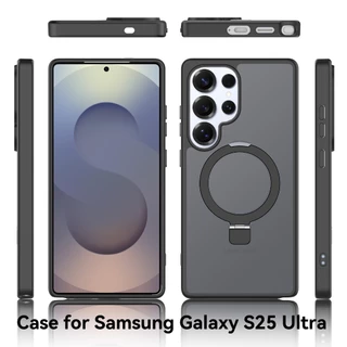 เคส Samsung Galaxy S26 Ultra พร้อมขาตั้งแม่เหล็ก กันกระแทก ที่ยึดนิ้วแบบลับ พื้นผิวด้าน S24 Ultra s25FE blue orange