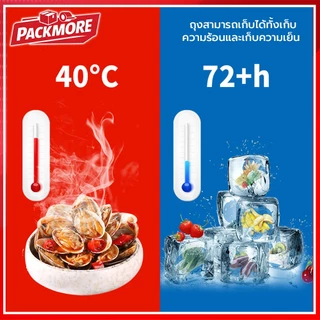 📦Packmore (แพ็ค 40 ใบ) ถุงฟอยล์เก็บอุณหภูมิ แบบมี/ไม่มีแถบกาว หนา 3 mm ถุงเก็บความเย็น ถุงเก็บความร้อน สำหรับเดลิเวอรี