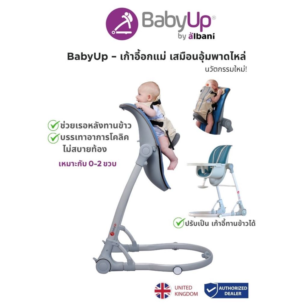 Albani Baby Up Baby Bouncer and Highchair เก้าอี้โยก,เก้าอี้ทานข้าวเด็ก,เก้าอี้นั่งเล่น,ลดกรดไหลย้อนและอาการโคลิค