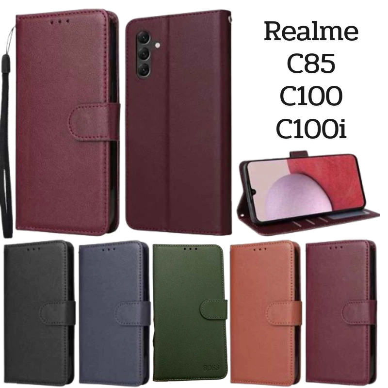 เคส โทรศัพท์ หนัง มีที่ล็อค สำหรับรุ่น Realme C85 / C100 / C100i พร้อมส่ง ในไทย ทุกรุ่น