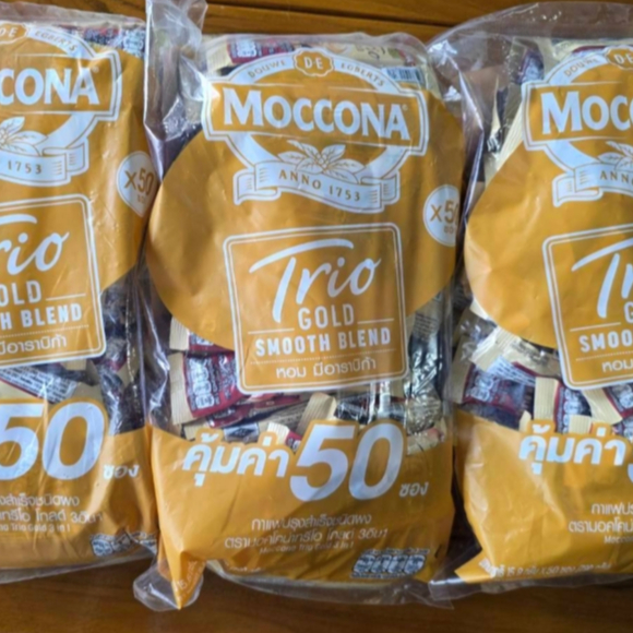 มอคโคน่าทรีโอโกลด์ กาแฟ 3in1 ปรุงสำเร็จรูป 15.8กรัม 50ซอง