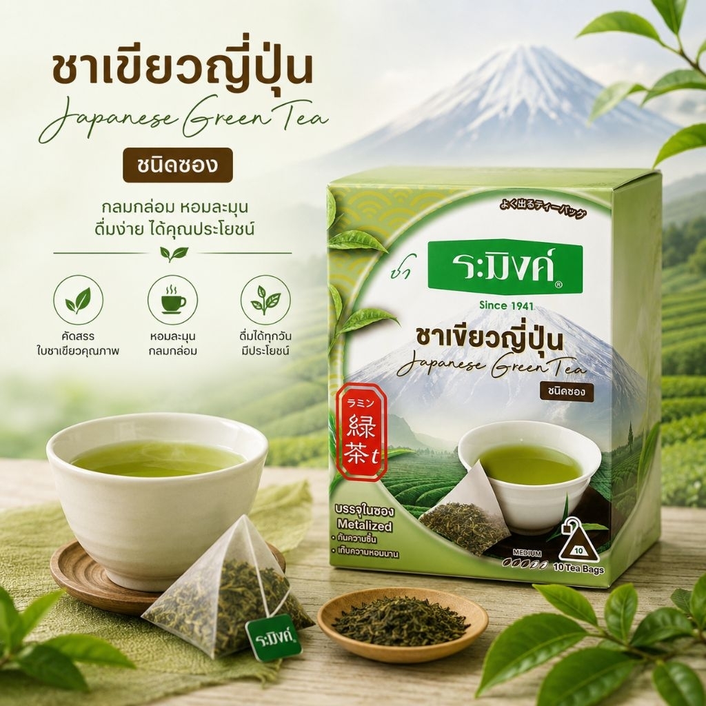 ระมิงค์ ชาเขียวญี่ปุ่นกลิ่นมะลิ 10 ซอง