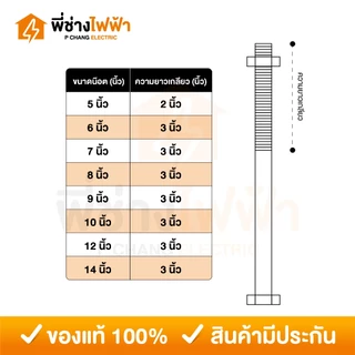 น๊อตจับเสาไฟฟ้า 5/8 ยาว5/6/7/8/9/10/11/12/14นิ้ว (พร้อมแหวน ชุดละ 2 ตัว) น๊อตร้อยเสาไฟ ยึดเสา