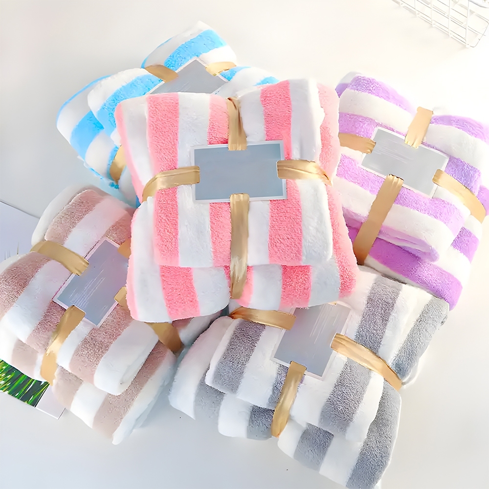 Lunora ผ้าขนหนูเซ็ต 2ชิ้น (ผ้าเช็ดตัว+ ผ้าเช็ดผม) ขนแกะปะการัง CoralFleece หนานุ่ม ซับน้ำเร็ว แห้งไว