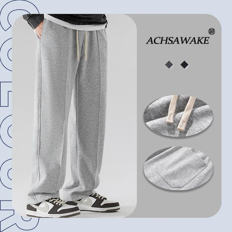 ACHSAWAKE กางเกงขายาวทรงหลวมและกางเกงวอร์มชาย สไตล์เกาหลี สวมใส่สบาย