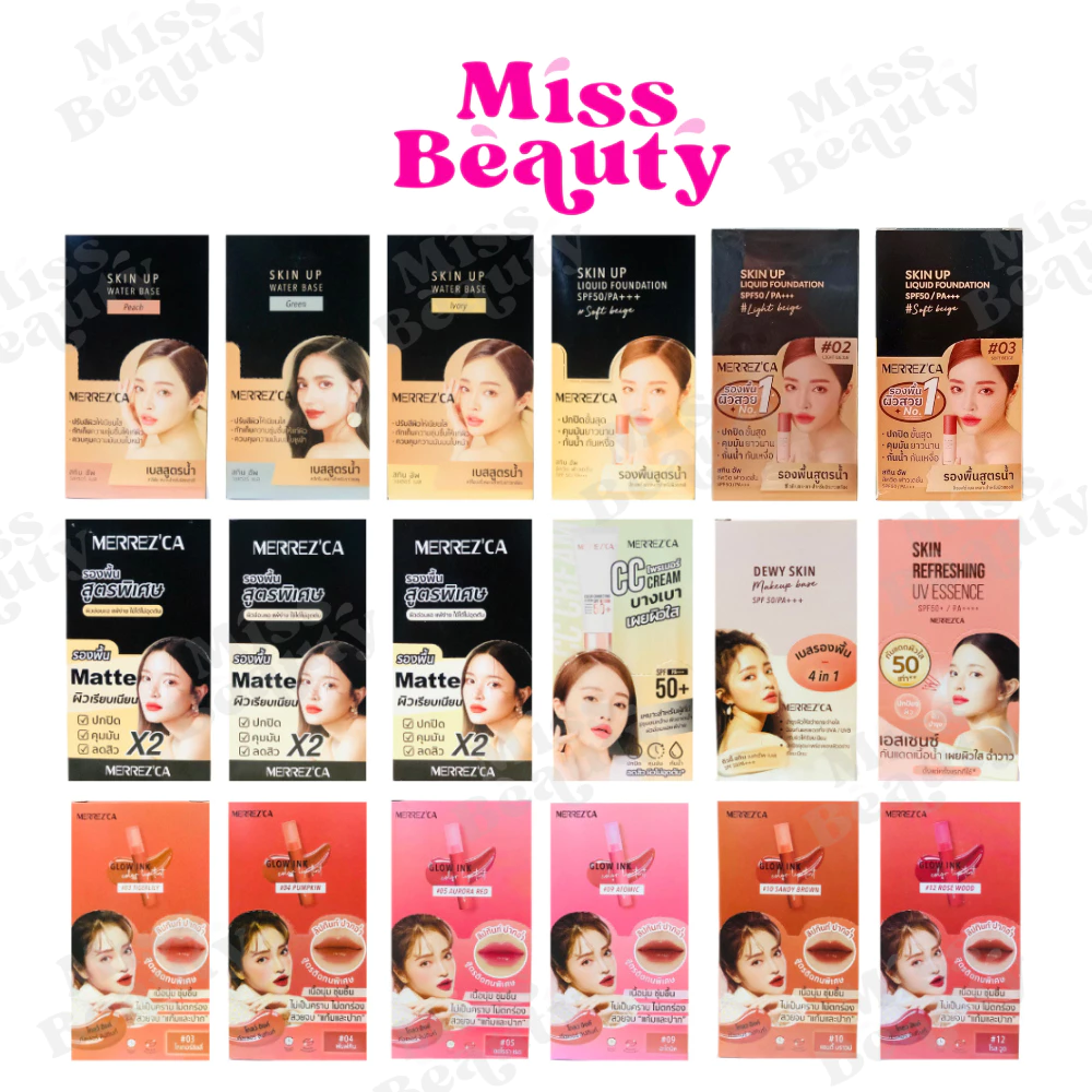 (กล่องx6) เมอร์เรซกา Merrezca Skin Up Liquid Foundation, Skin Lighter Glow, Skin up water Base, UV, Excellent