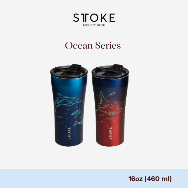 Sttoke Melbourne - The Commuter Ocean Series 16oz กระติกน้ำเซรามิก แก้วน้ำเคลือบเซรามิก ไร้กลิ่นสเตนเลสรบกวน