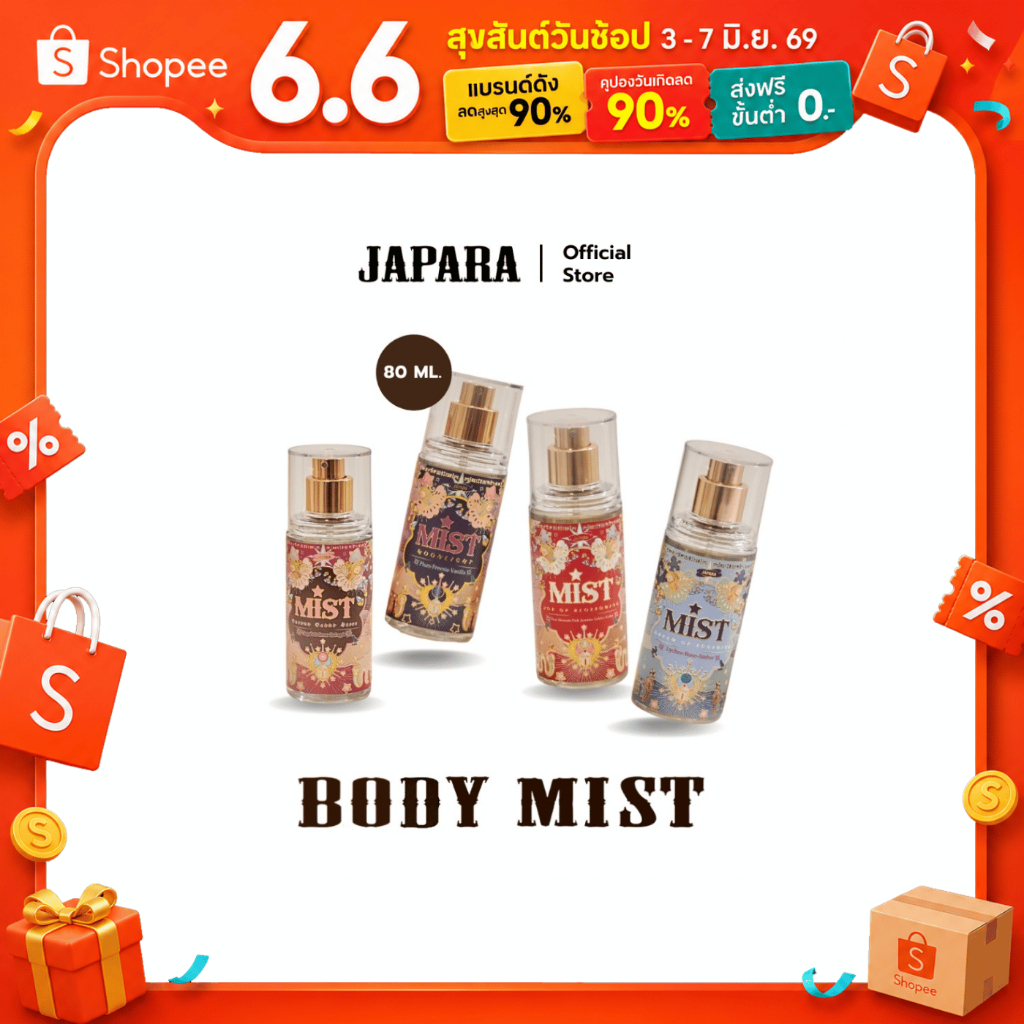 Japara Body Mist สเปรย์น้ำหอมกลิ่นบางเบา สดชื่น ใช้ได้ทุกโอกาส