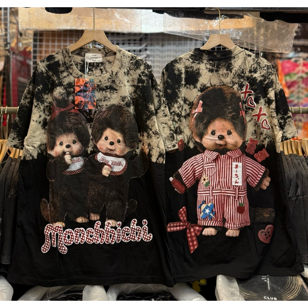 #Club เสื้อยืดสกรีนลายหน้าหลังงานสวยทรงOversize ใส่สบายสีไม่เฟสซักได้เลย