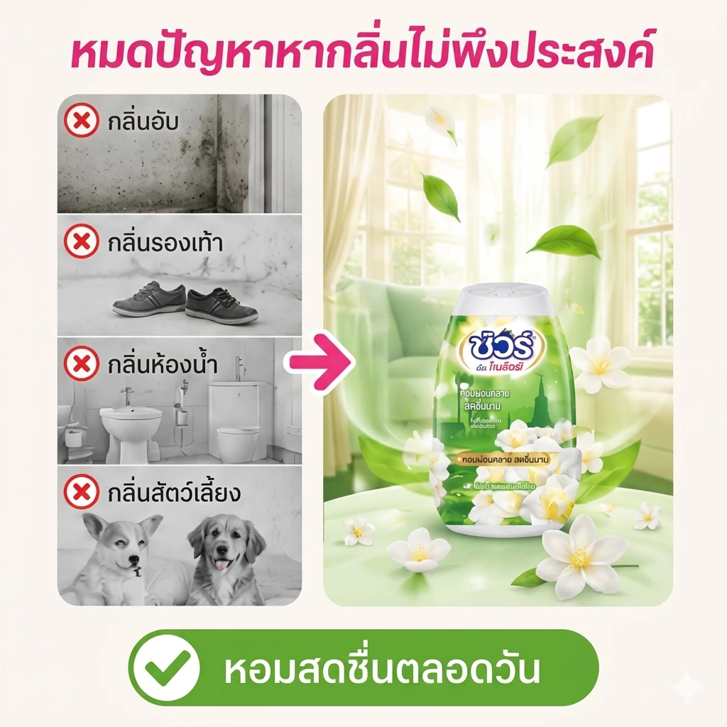 SURE เจลปรับอากาศ ชัวร์ ดอกไม้มิกซ์​ 540g กลิ่นหอมยาวนาน 24ชม. ❄️ สดชื่น-ผ่อนคลาย ของแท้จากธรรมชาติ thumbnail 5