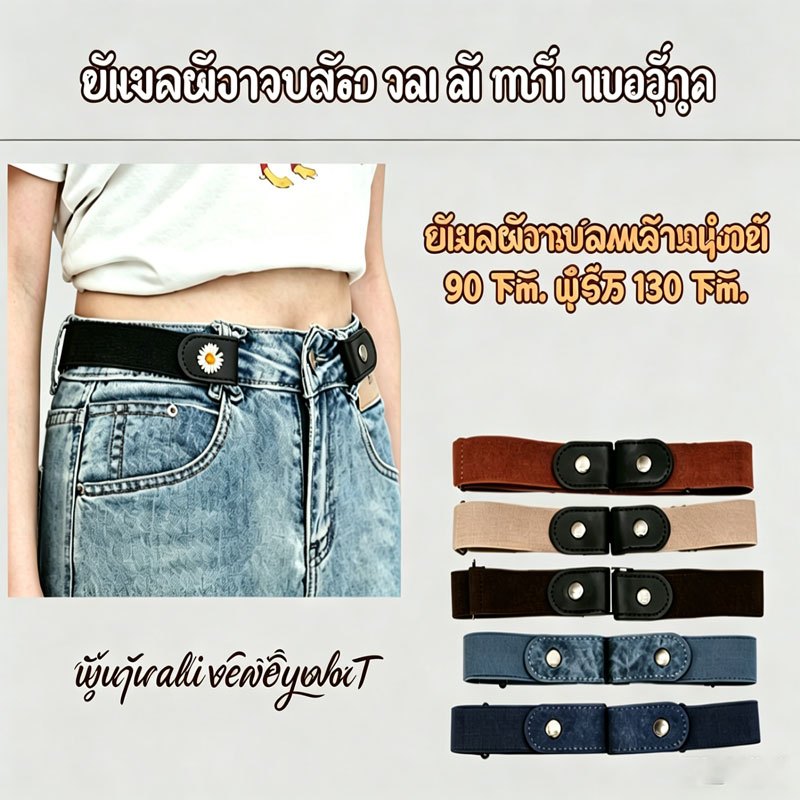 Xanto ขอบเอวยางยืดแบบซ่อน ไม่มีหัวเข็มขัด เหมาะสำหรับผู้ชาย/ผู้หญิง รอบเอวตั้งแต่ 90 ซม. ถึง 130 ซม.
