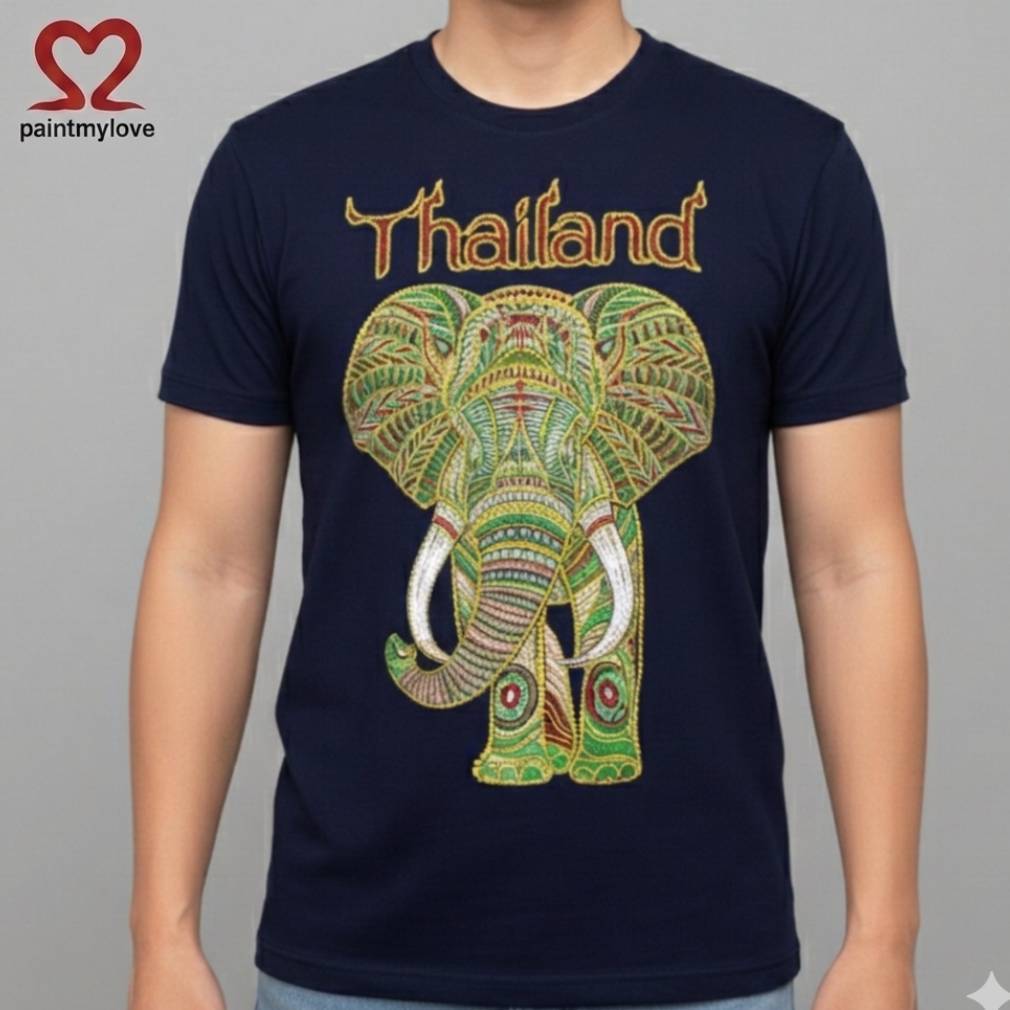 Paintmyloveเสิ้อยืดผู้ใหญ่สกรีนลายช้างไทยแลนด์ อก34-46 นิ้ว ผ้า cotton100% (ใส่ได้ทั้งชายและหญิง)