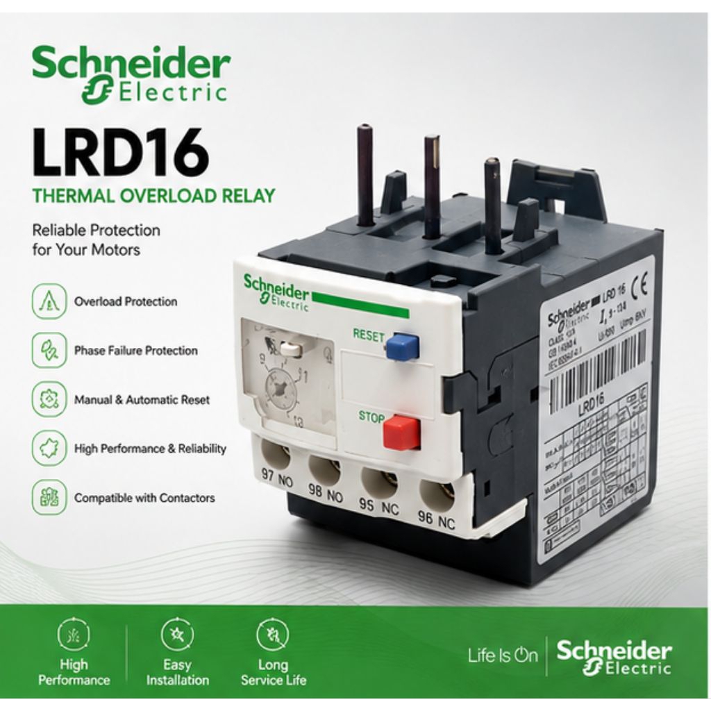 Schneider Electric Overload Relay โอเวอร์โหลดรีเลย์ รุ่น LRD16. LRD16 สินค้าถ่ายจากงานจริง ส่งจากกทม