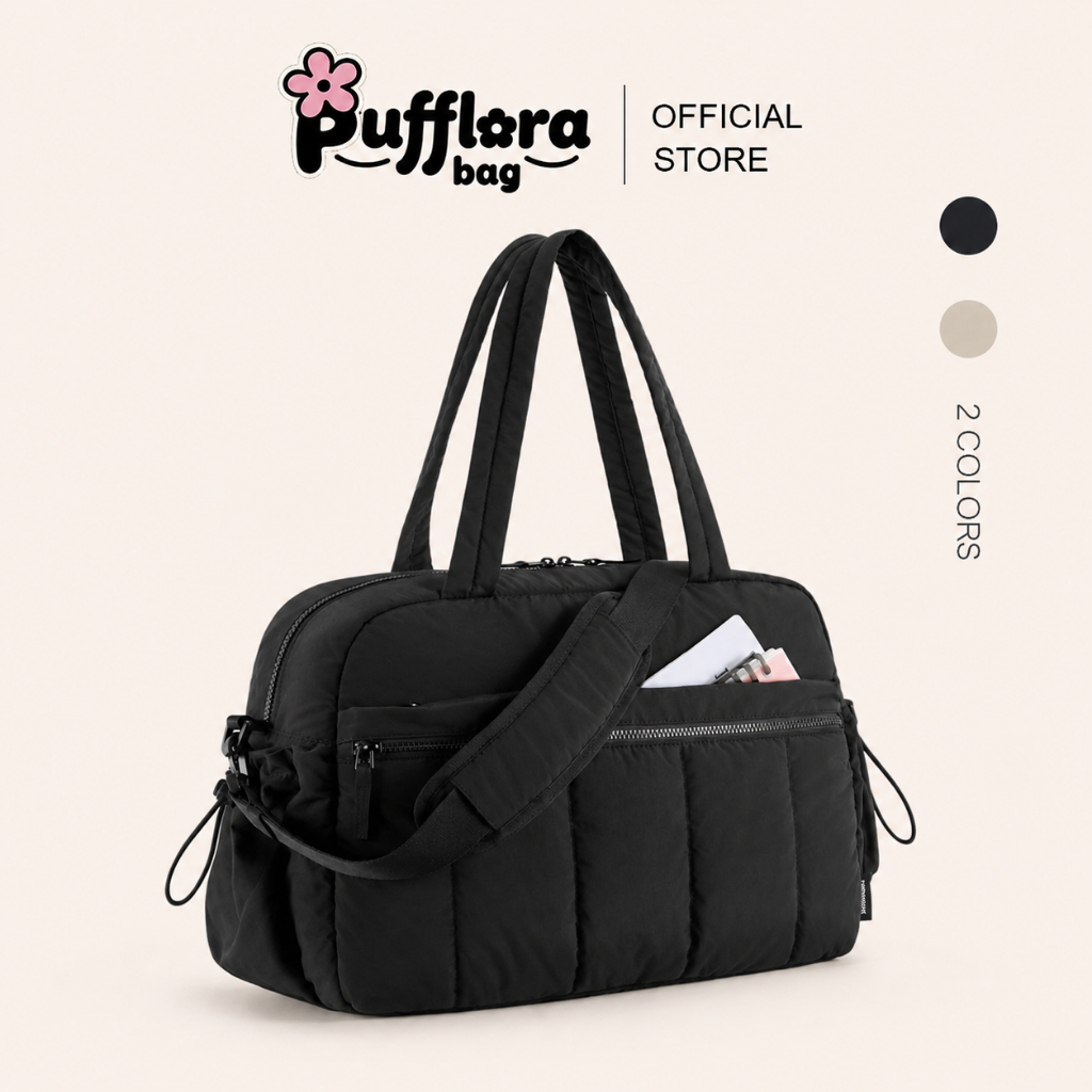 Pufflora กระเป๋าเดินทาง กระเป๋าสะพายข้าง กระเป๋าถือ รุ่น Fit & Fly Bag ใบใหญ่ จุของได้เยอะ ช่องเก็บของหลายช่อง