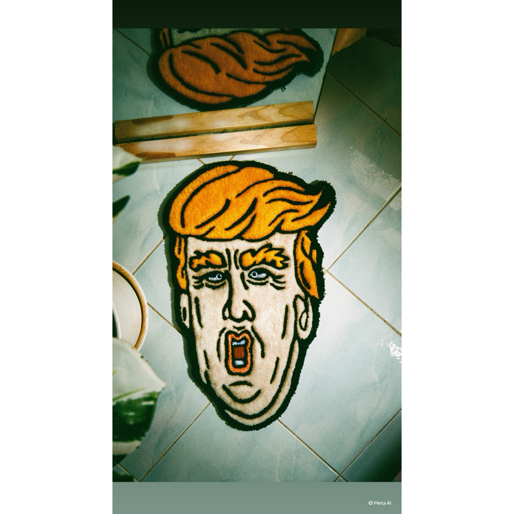 trump tufting rug meme
