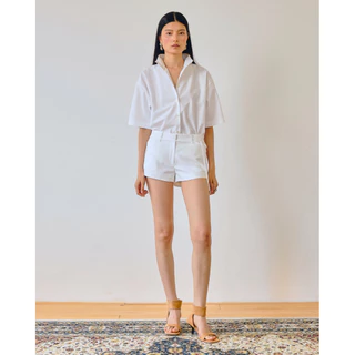 AOP Archive - High-neck Wrap Shirt (มี2สี)