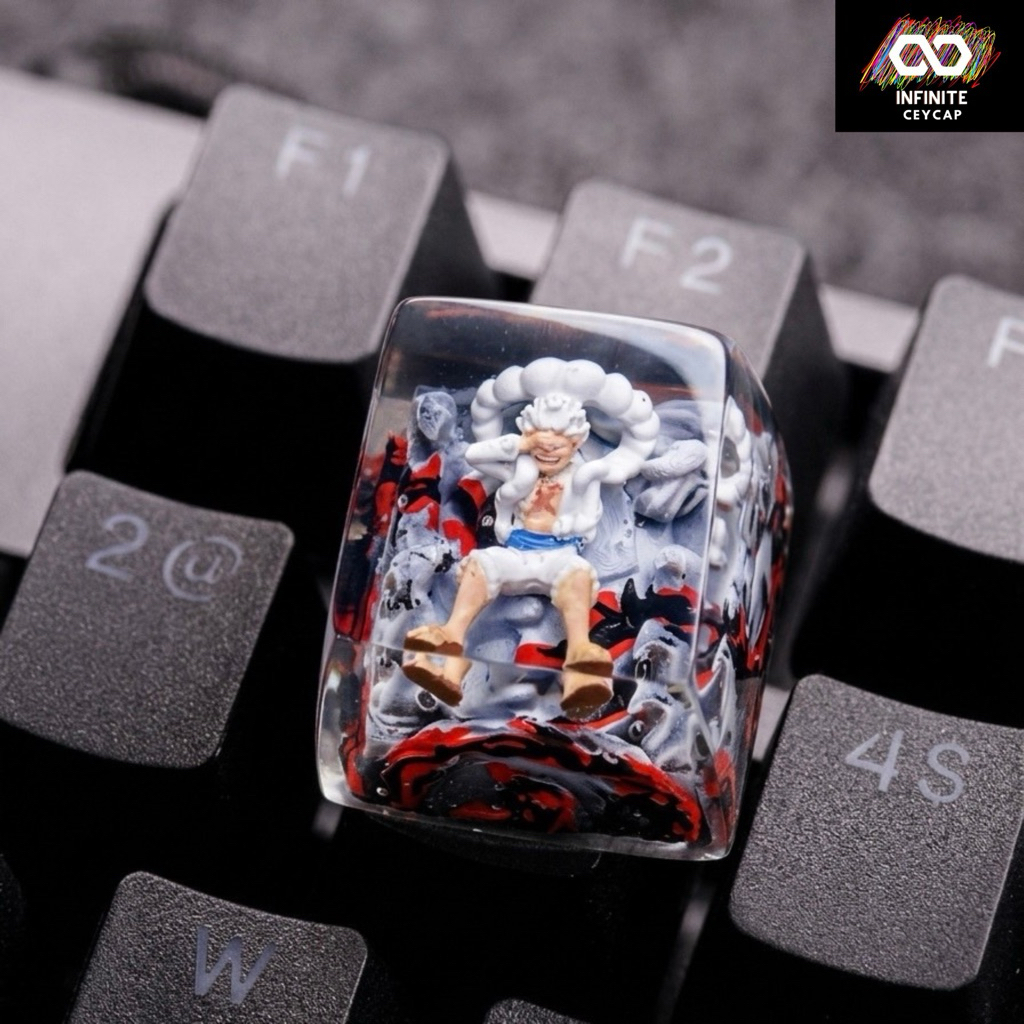 Keycap คีย์แคปแฮนด์เมด  คีแคป artisan keycap. คีแคปลายลูฟี่ จอยบอย  one piece