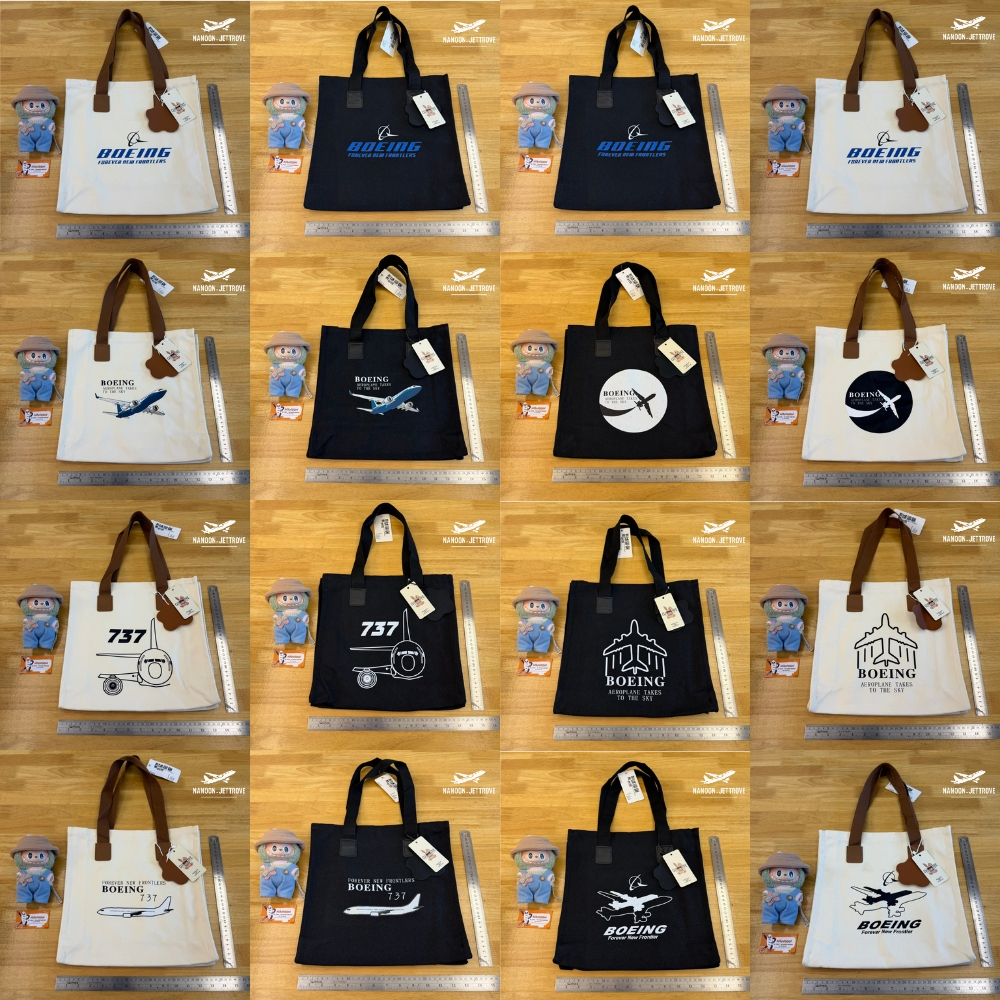 ✨NEW BOEING CANVAS TOTE BAG | WHITE & BLACK EDITION | EXCLUSIVE BOEING GRAPHIC