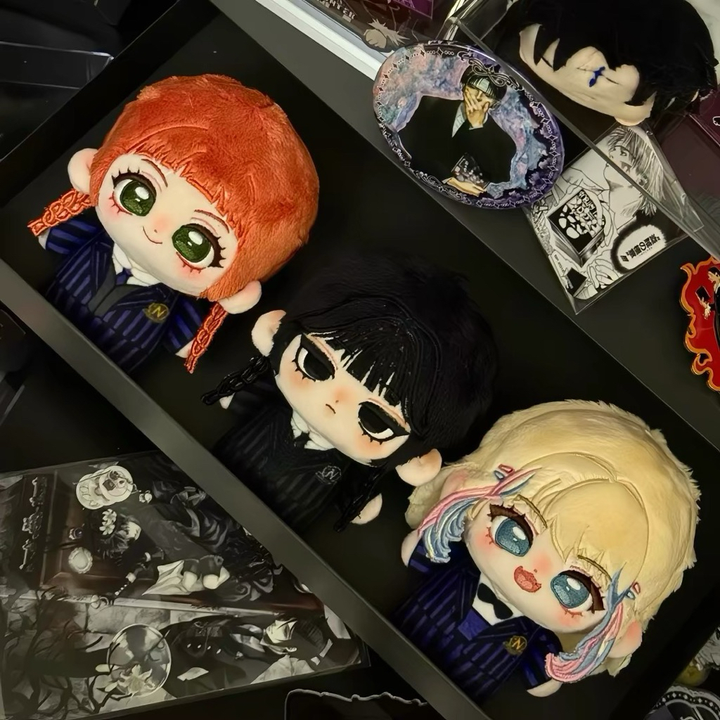 [Pre-order] ตุ๊กตาใยฝ้าย Wednesday & Enid ขนาด 10 cm พวงกุญแจตุ๊กตาผ้าฝ้าย แก็งโรงเรียน Nevermore น่
