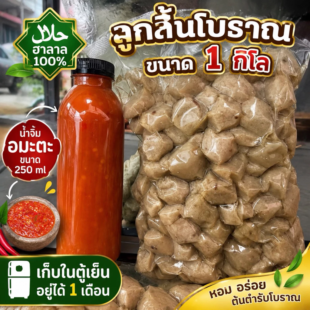 (ของแท้ ฮาลาล100%) 🔥เซตลูกชิ้นปลาโบราณ ในตำนาน พร้อมน้ำจิ้มอมตะ เจ้าดังในยะลา การันตีความอร่อย