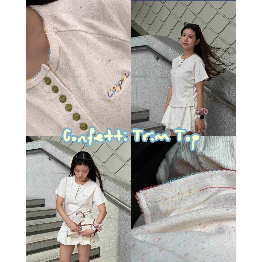COPPER.BKK Confetti Trim Top เสื้อยืดด้ายถัก