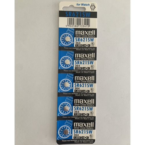 ถ่านกระดุม Maxell SR621SW , SR621 , 364 (1.55 V) ของแท้