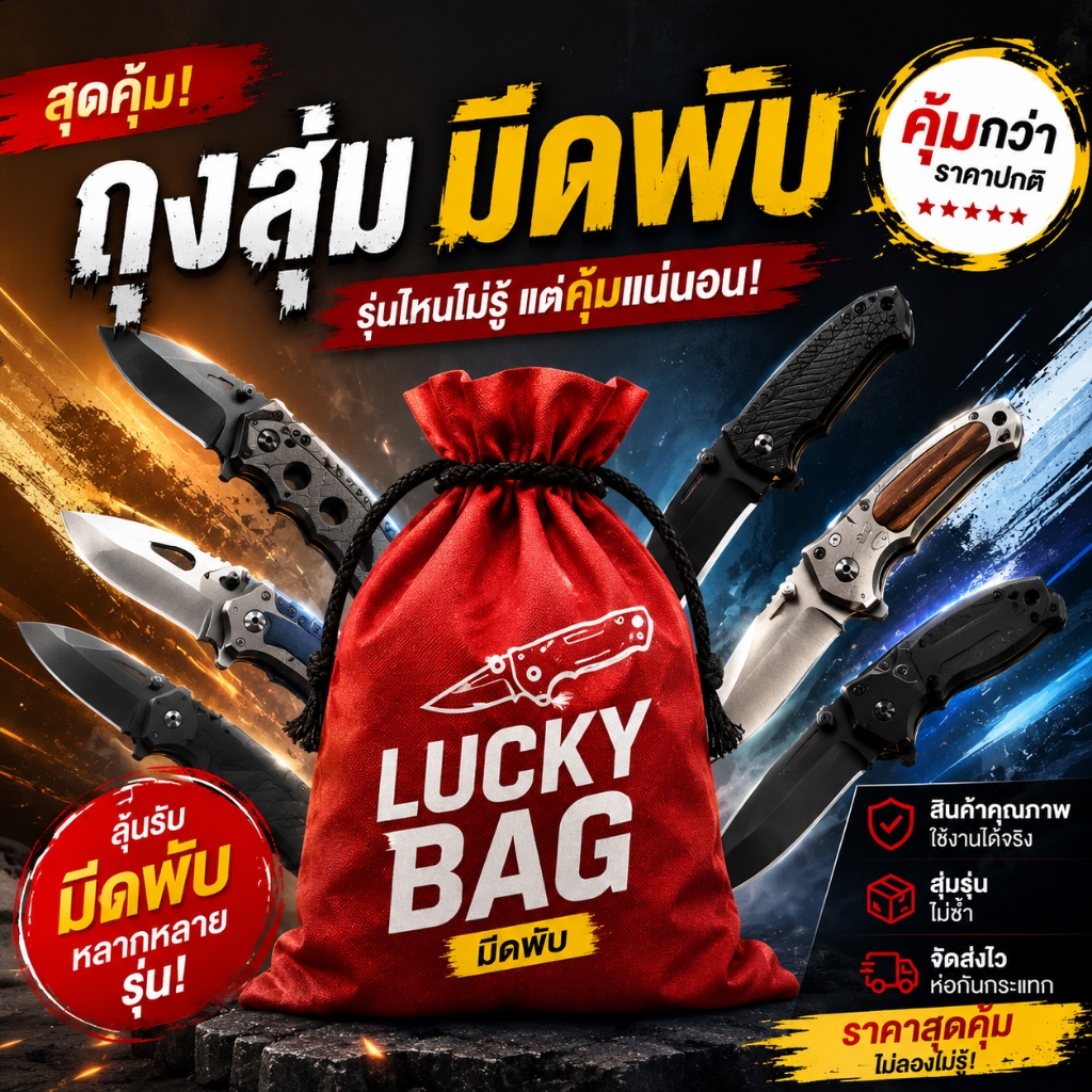 กล่องสุ่มมีดพับ | ลุ้นรับรุ่นพรีเมียม คุ้มเกินราคา ส่งแบบสุ่ม