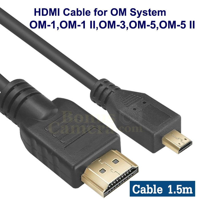 สาย HDMI ยาว 1.8m ต่อกล้อง OM System OM-1,OM-1 II,OM-3,OM-5,OM-5 II เข้า HD TV,Monitor cable