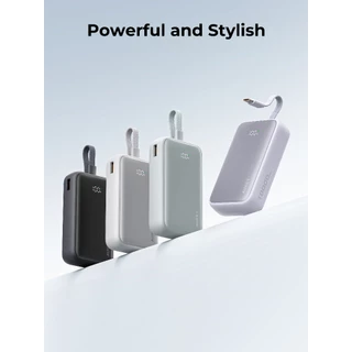 [CCC] AUKEY PB-Y61 พาวเวอร์แบงค์ Spark Sling Neo 10000mAh 30W Power Bank with Built-in USB-C Cable
