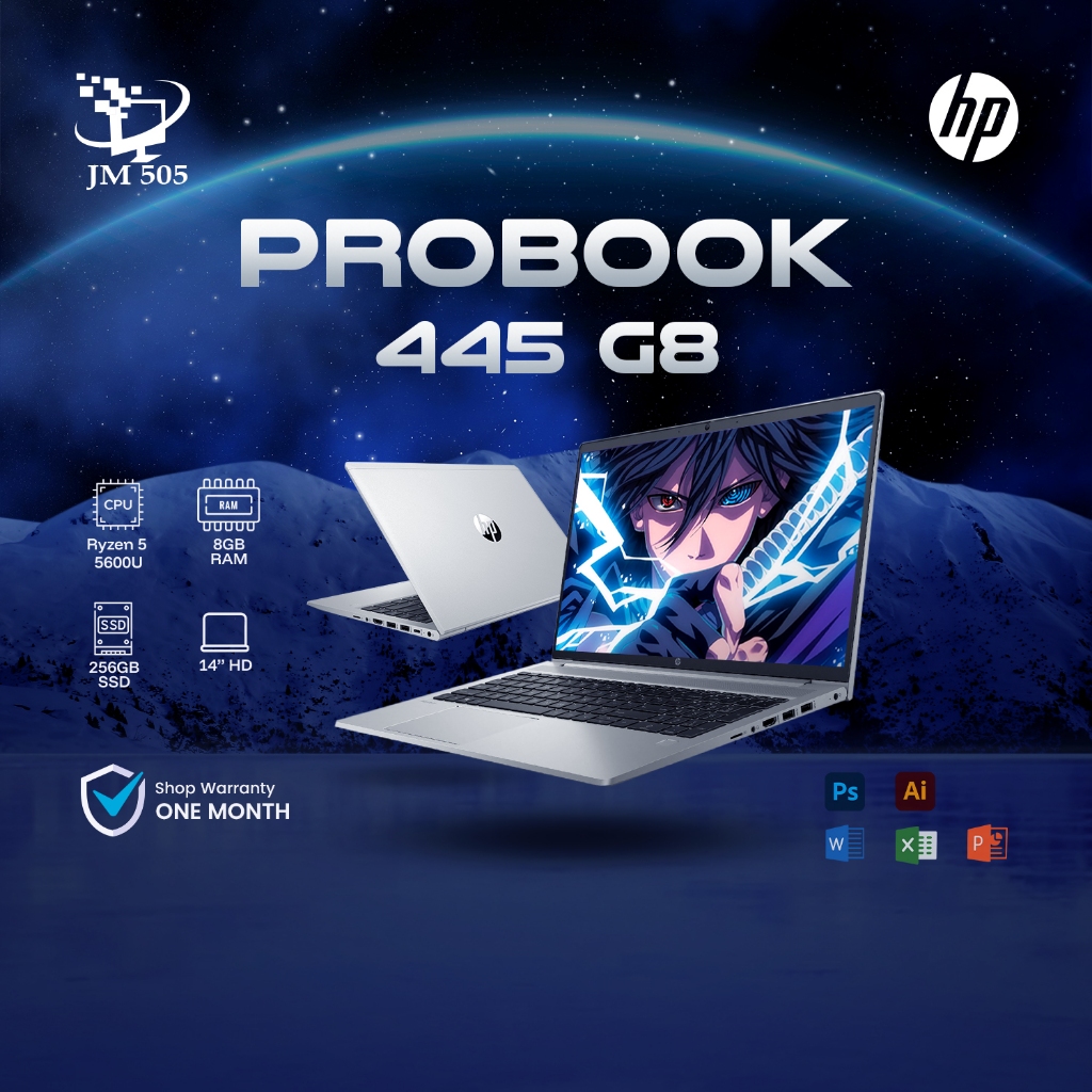 [2nd Hand] HP ProBook 445 G8 — Ryzen 5 5600U / 8GB / 256GB SSD / 14” HD