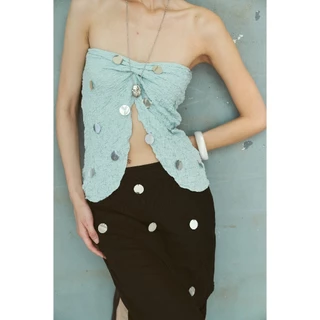 Allur Quarter Moon Tide Tube top เสื้อเกาะอกแต่งเลื่อมกลม