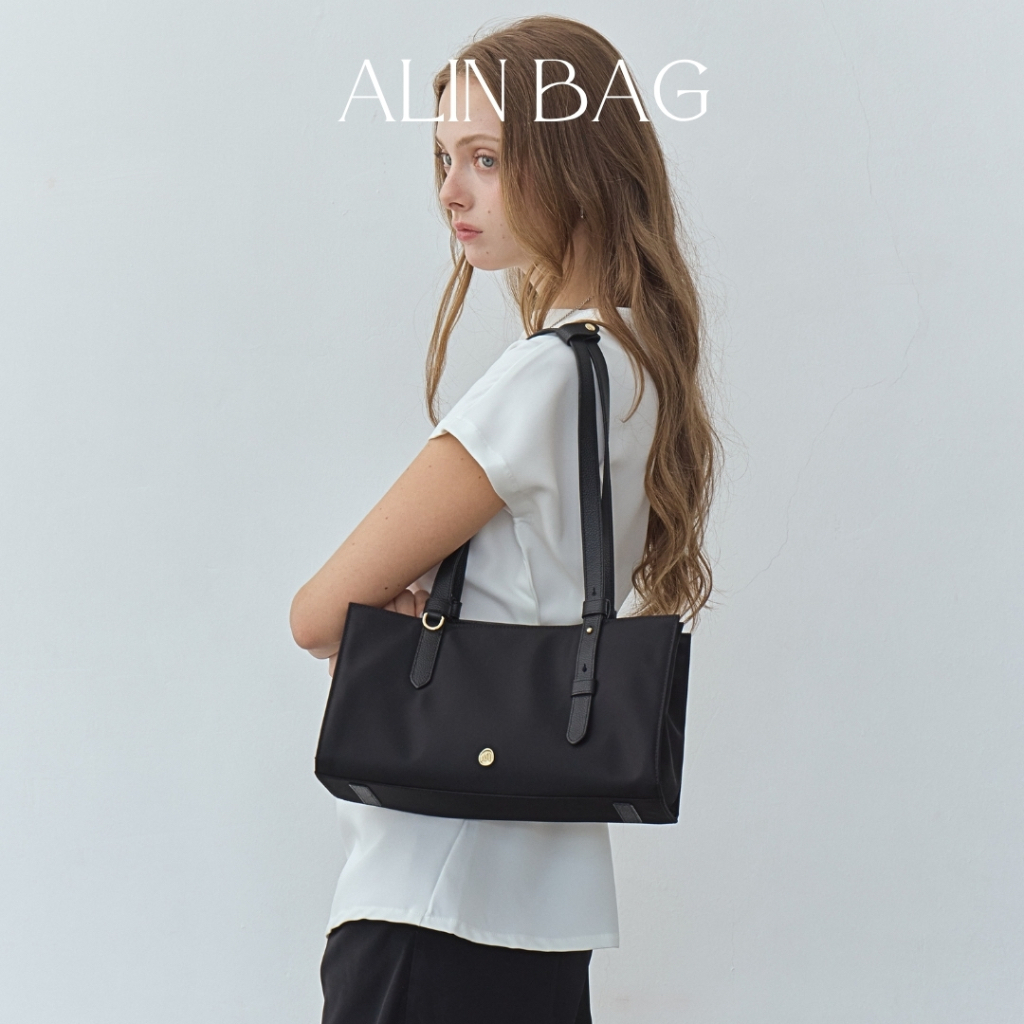 ALIN เอลิน Shoulder bag ทรงโท้ท ทรงBOXY ผ้าพรีเมียมไนลอน MONOMEBKK