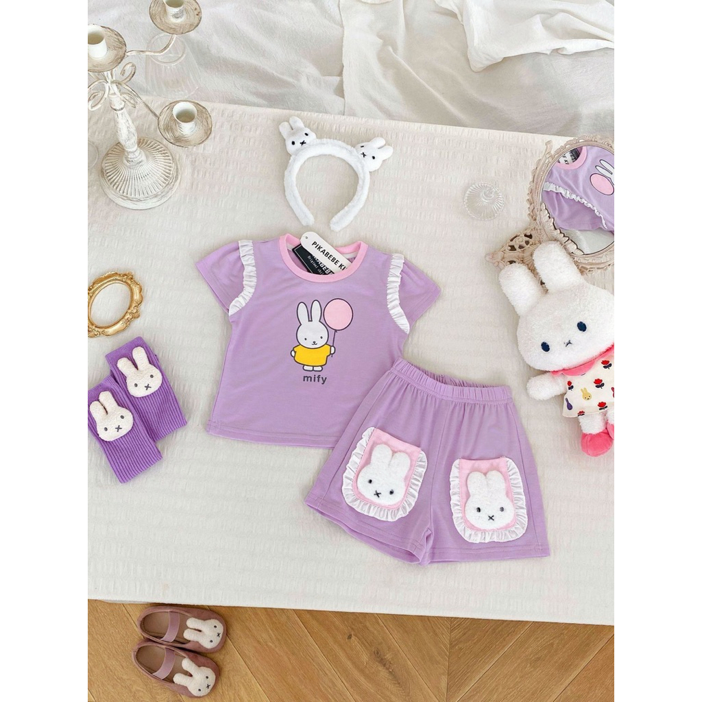 ชุดเซต miffy ม่วงที่ถูกต้องงง น่ารักก  ขนาด : 100-160