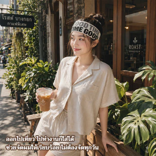 ผ้าคาดผม สีพื้น ยืดหยุ่น สำหรับใส่เล่นโยคะและกีฬา แถบคาดศีรษะแบบถักนิตติ้ง ป้องกันเหงื่อออก