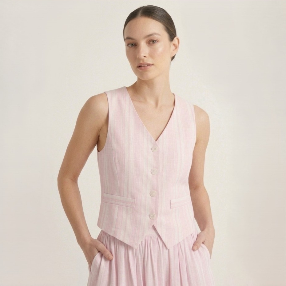 TANGO TANGERINE - BELLE  BLAZER เสื้อกั๊ก ลายทาง
