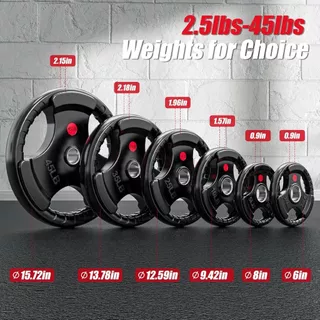 🔥COD🔥บาร์เบล แผ่นดัมเบล หุ้มยาง แผ่นน้ำหนัก ชุด Olympic Plate รู 2นึ้ว 2.5KG/5KG/7.5KG/10KG/15KG/20KG/25KG y