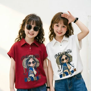 BEAR BABY เสื้อแขนกุดเด็กลำลอง เสื้อยืดเด็กโปโล ลายน้องสาว ผ้าระบายอากาศ เหมาะกับหน้าร้อน แขนกุด ไซส์90-160
