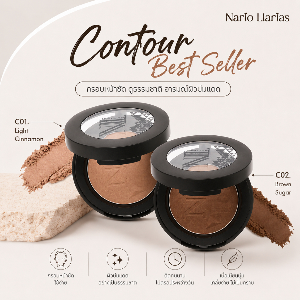 Nario Llarias - คอนทัวร์ เฉดดิ้ง Face Shadow Contouring ขนาด 3.9 กรัม