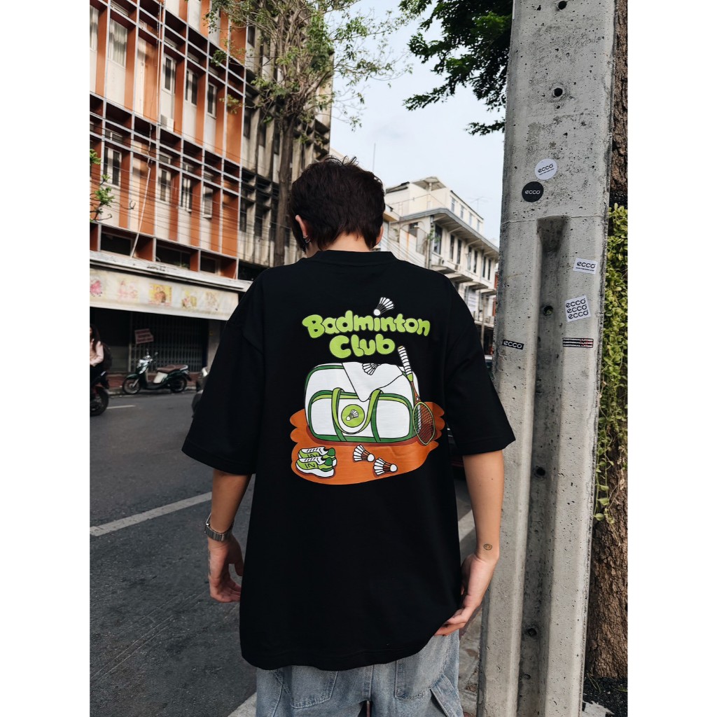 TS ลาย badminton - เสื้อยืด เนื้อผ้าไม่บาง เป็นทรง Unisex