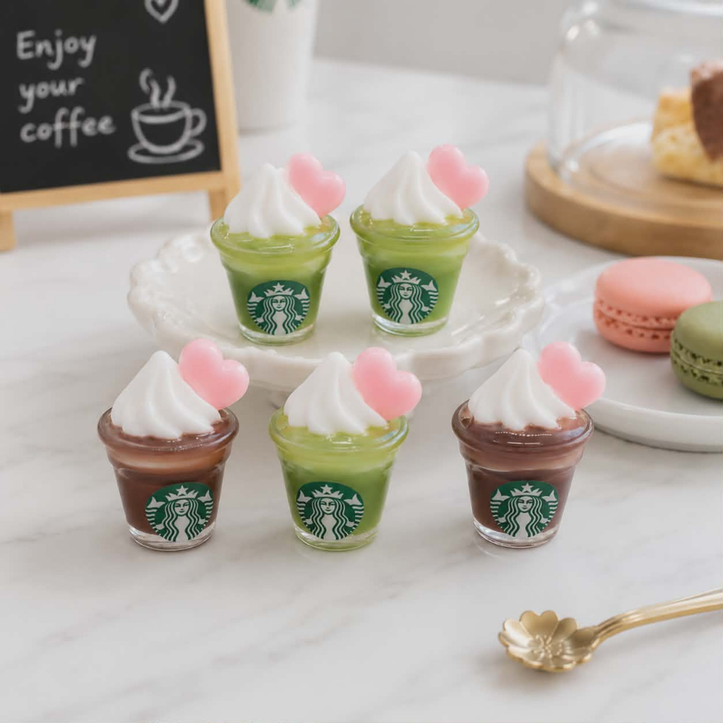J067Bไอศครีมกาแฟมัทจะของจิ๋วจำลองขายเป็นชิ้น