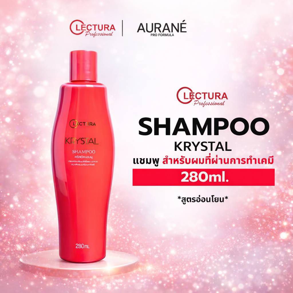 (แชมพูสำหรับผมที่ผ่านการทำเคมี) Lectura Krystal Shampoo คริสตัล แชมพูขวดแดง