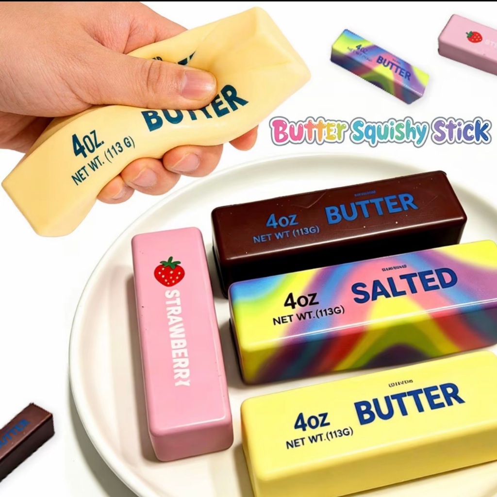 [ส่งด่วน] Butter Squishy สกุชชี่ เนยแท่ง สโลว์ ของเล่นบีบ