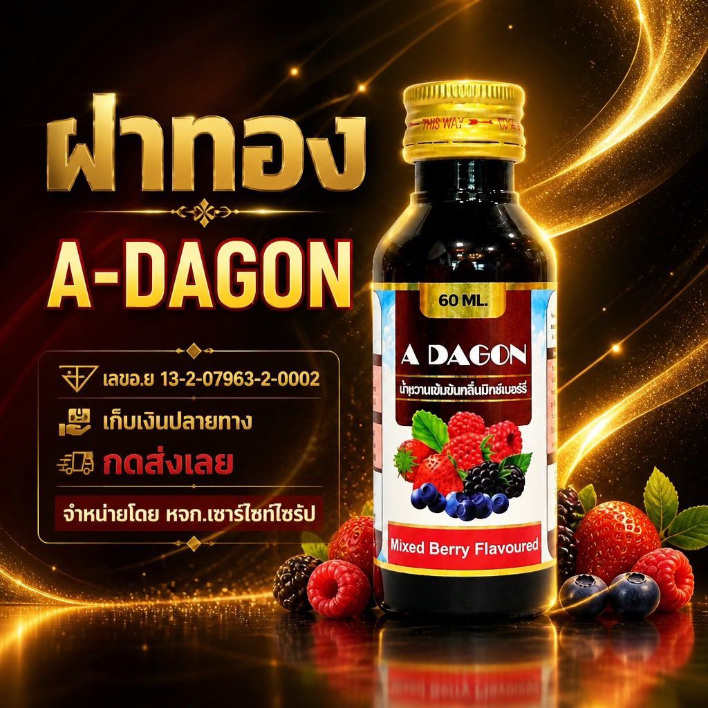 A-DAGON  น้ำหวานเข้มข้นกลิ่นมืกเบอรี่ ขนาด60ml..M6-1
