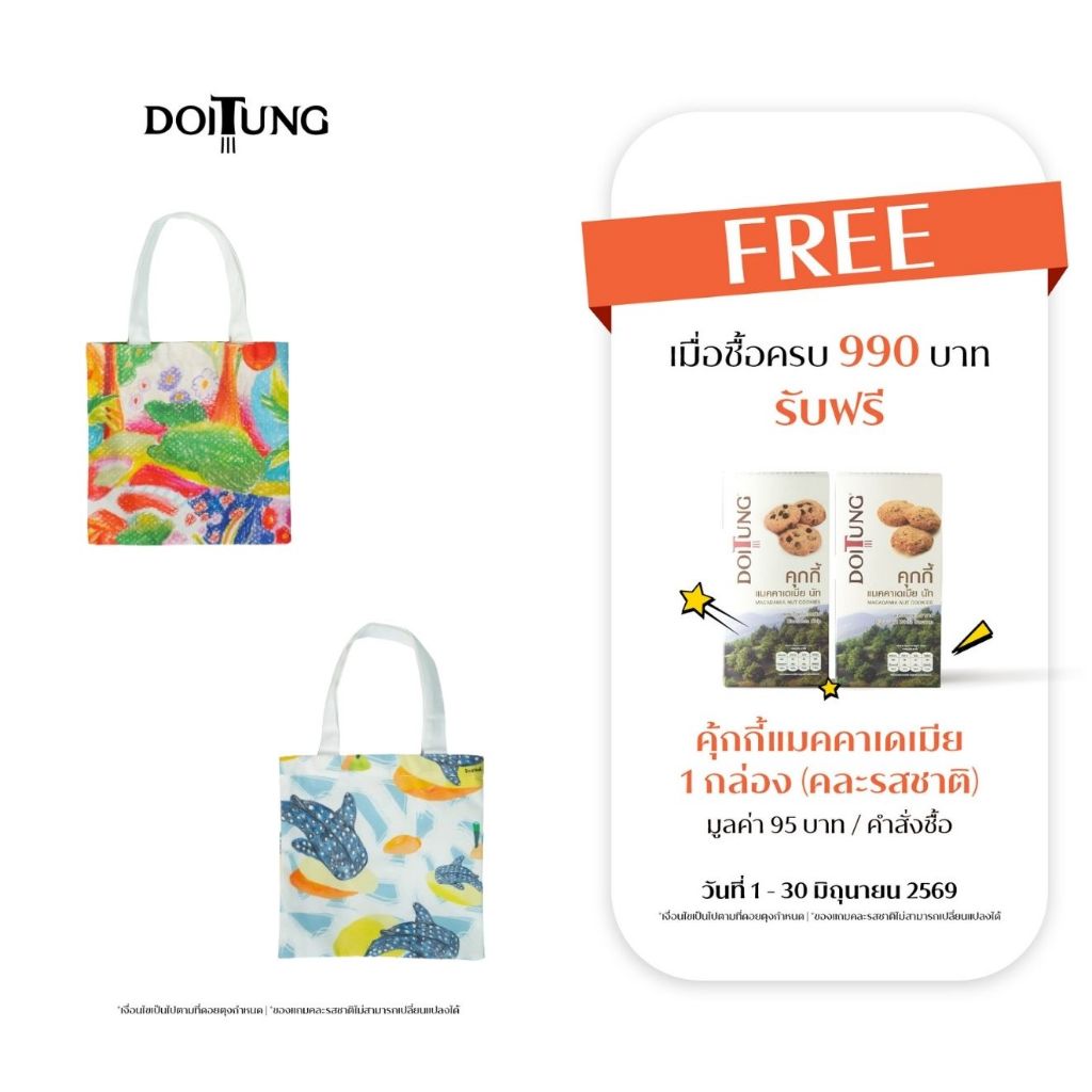 DoiTung TOTE BAG S (PET) ASSORTED 25×25 CM.