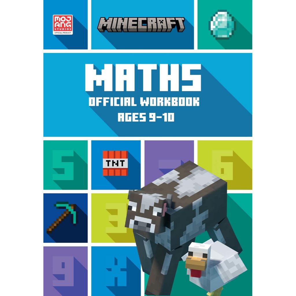 Minecraft Maths Ages 9-10 ลิขสิทธิ์แท้ Official Workbook | หนังสือภาษาอังกฤษเด็ก แบบฝึกหัดเลข Minecraft ฝึกคิดเลข