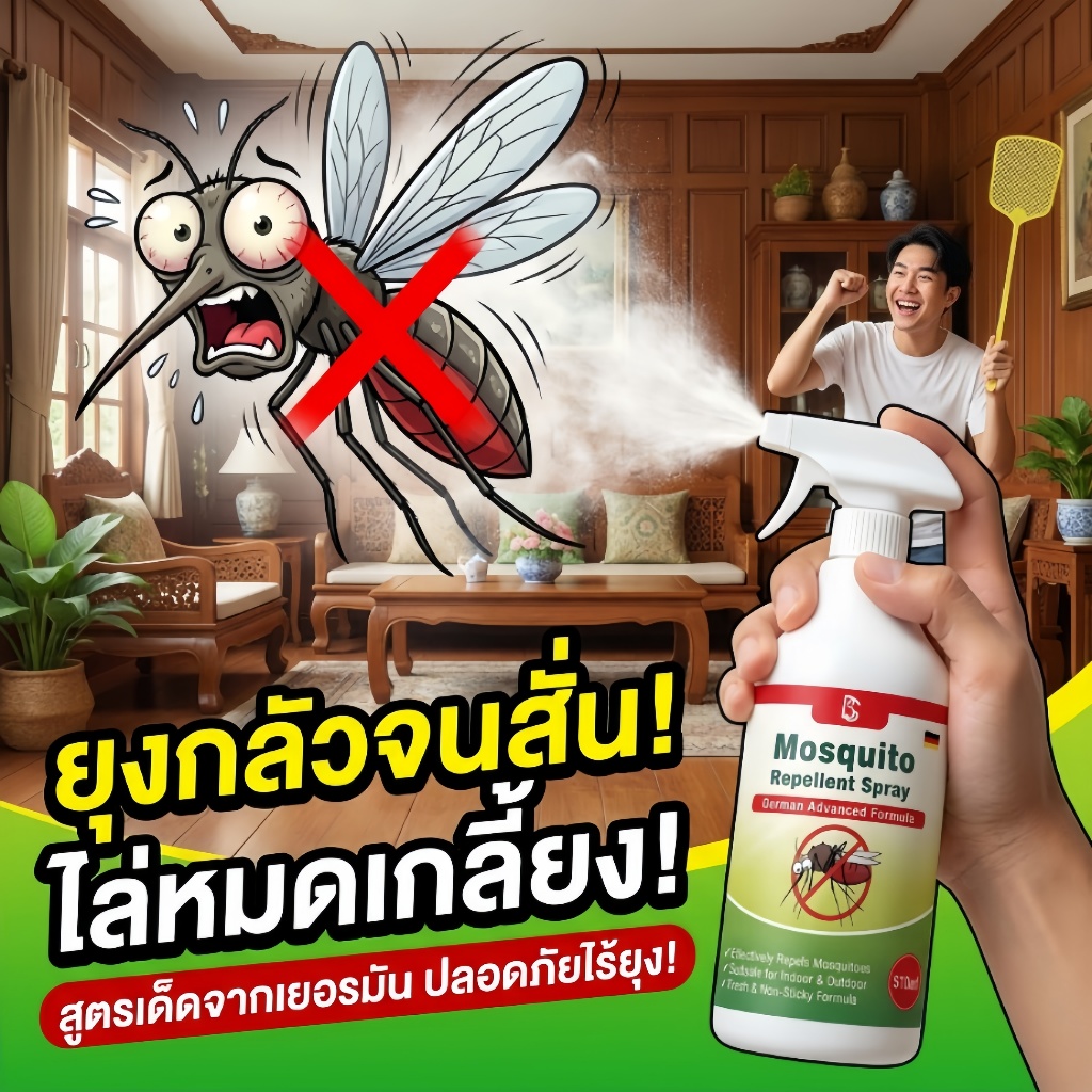 สเปรย์ไล่ยุง กำจัดยุง ยากันยุง สเปรย์ 510ml ไม่มีสารเคมี แม่ลูกปลอดภัย