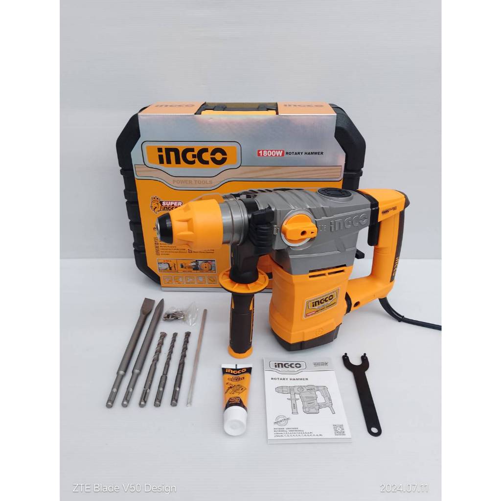 INGCO สว่านโรตารี่ 36 มิล 💥รุ่นใหม่ล่าสุด1800W💥RH18008 สว่านเจาะปูน สว่านเจาะคอนกรีต สินค้ารับประกัน 2 ปี