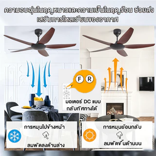 GOGEOUS พัดลมเพดาน 52 นิ้ว พร้อมรีโมทคอนโทรล ไม่มีไฟ 6 ความเร็ว 5 ใบพัด ลมแรงพิเศษ สำหรับระเบียง ห้องนอน และห้องนั่งเล่น