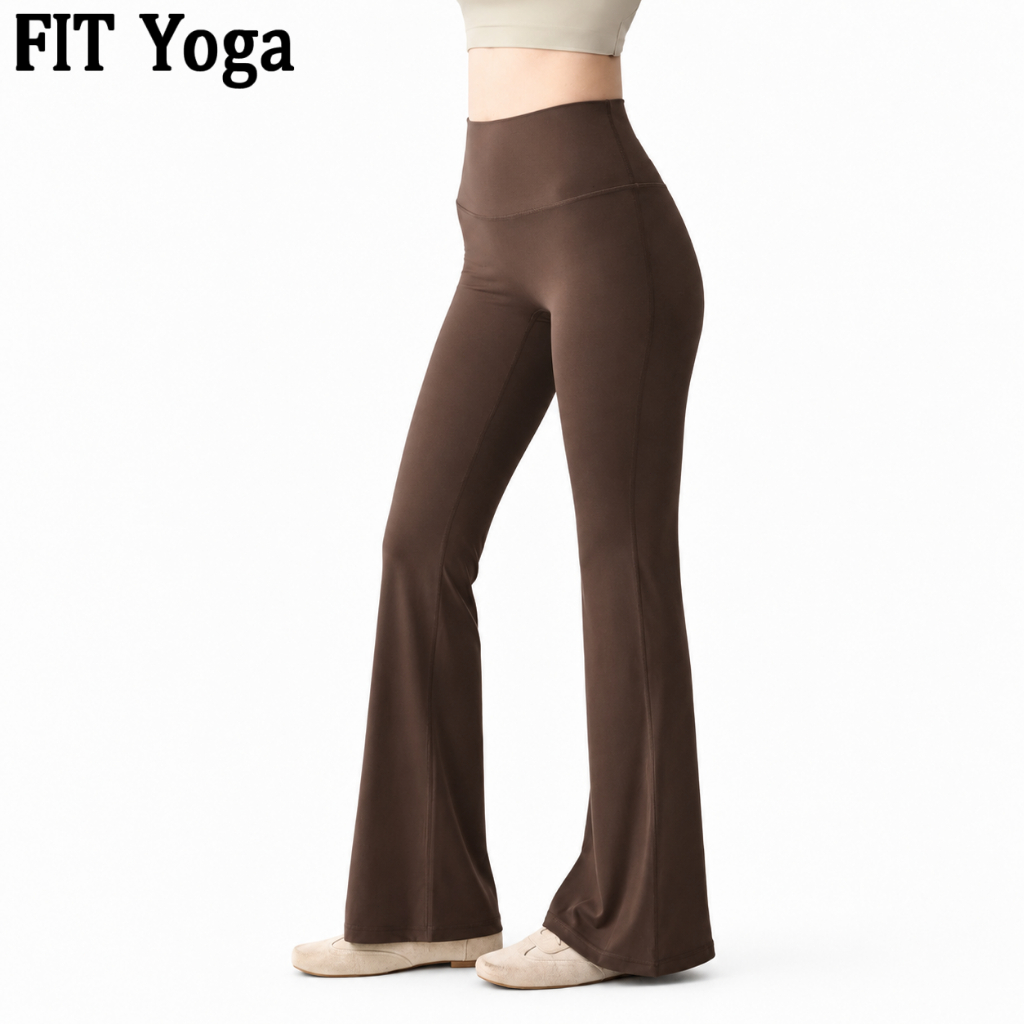 FitYoga กางเกงโยคาสาวสูงเอวทรงบูทคัท ยกระดับก้น ลดรูปร่าง สวมออกนอกได้ ระบายอากาศดี สำหรับการวิ่งและฝึกซ้อม